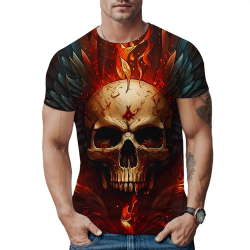 New 2025 Amazon AliExpress 3D Printed T-shirt for Men Short Sleeve Casual Fruit Funny Pattern Loose