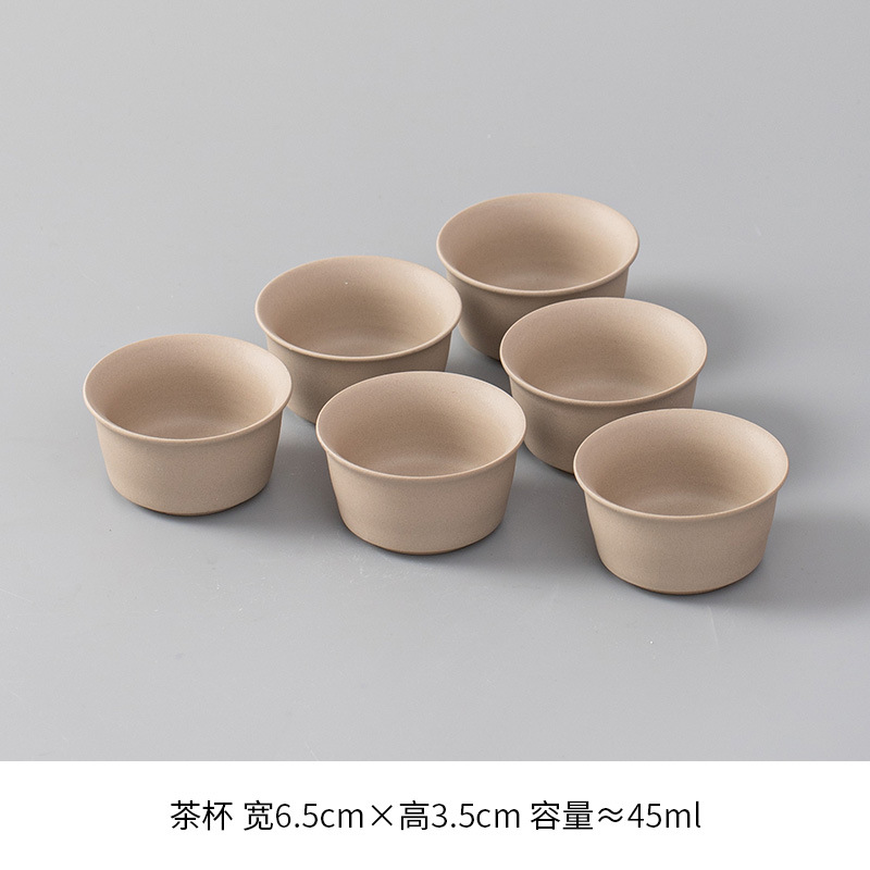 거친 도자기 광택 - 6개의 플랫 컵