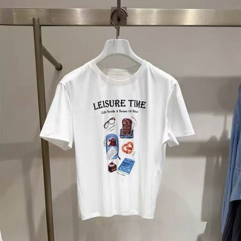 Same Style as in the Mall, 2026 Spring New Casual Simple Versatile Printed Round Neck Short-Sleeved T-Shirt for Women 1H4200171 Same Style as in the Mall, 2026 Spring New Casual Simple Versatile Printed Round Neck Short-Sleeved T-Shirt for Women 1H4200171