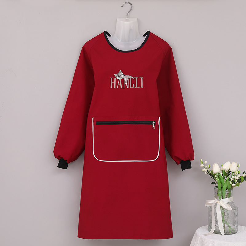 Impermeable a prueba de agua, delantal de manga larga, ropa de trabajo impermeable de moda, traje de cocina casera, gatito