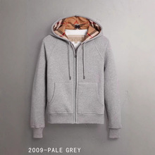 跨境欧美站可订刺绣logo高品质英伦风连帽女卫衣秋冬女夹克全开衫