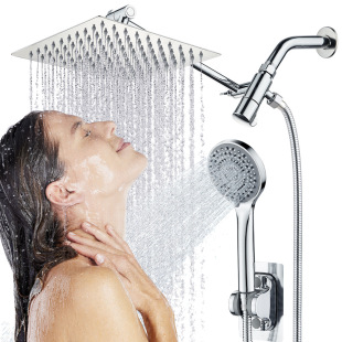 Cross-Border Amazon Stainless Steel Top Spray Arm Rod Multi-Functional Handheld Shower Set Shower Booster Concealed Nozzle
