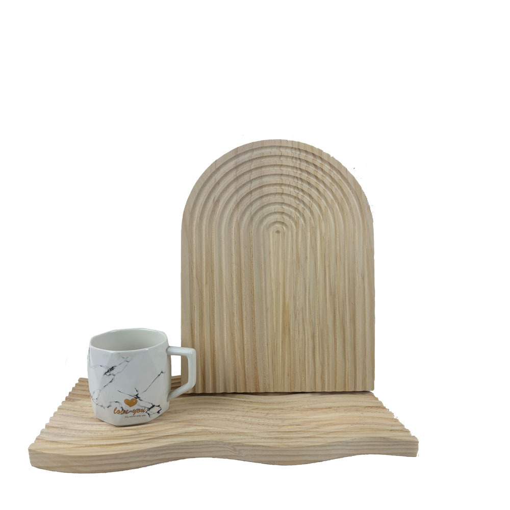 Agua corrugada negro bandeja de madera sólida pan doméstico madera de haya aroma bandeja de almacenamiento bandeja de café de la tarde