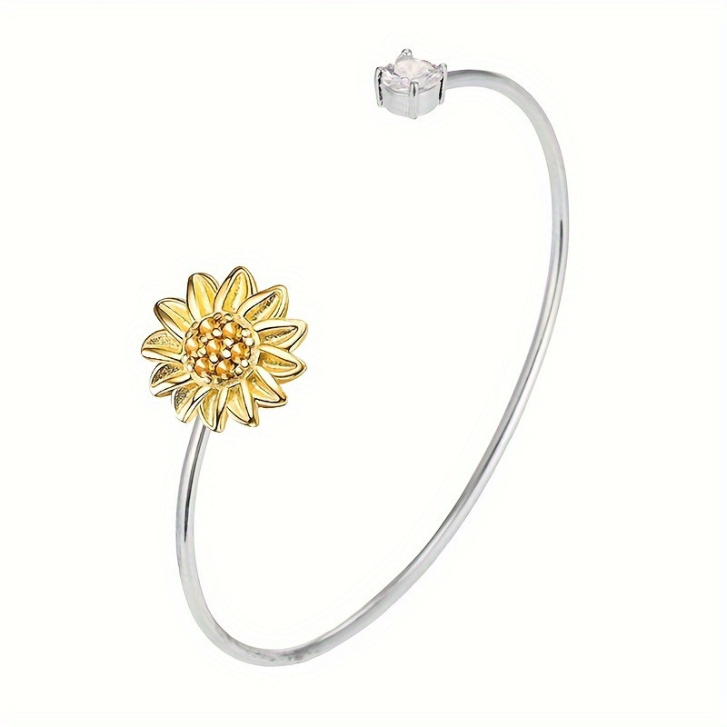 Alloy Material Flower Pattern Lady Pastoral Flower Alloy Wholesale Bangle