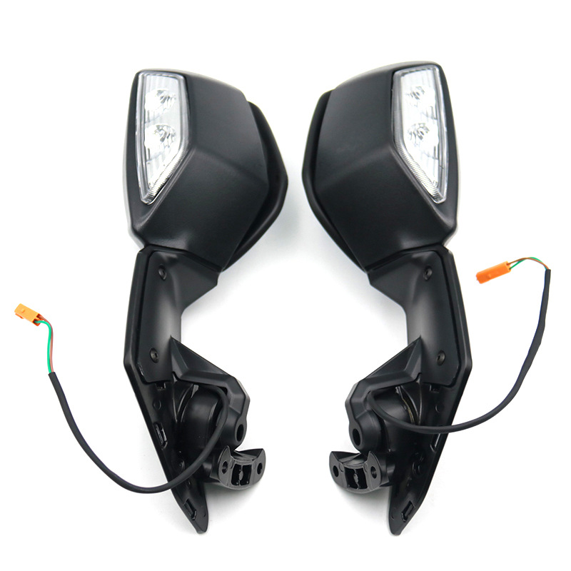 Motorcycle modified rearview mirror with light is suitable for Ninja ZX10R 2016-2020 sports car reflector