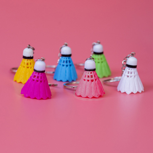 3.5cm badminton pendant, simulated badminton pendant, 6 colors, colorful badminton keychain DIY wholesale