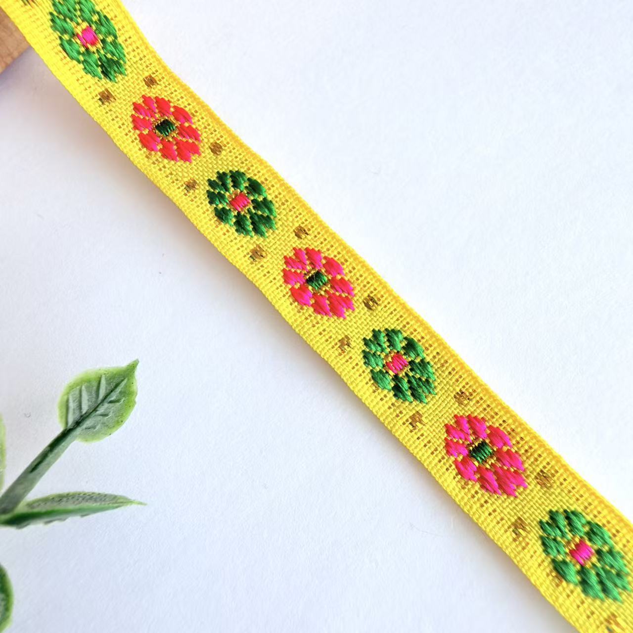 Cinta Jacquard de Estilo Étnico de 1 cm, Nylon, Decorativa, para Ropa y Manualidades image 34