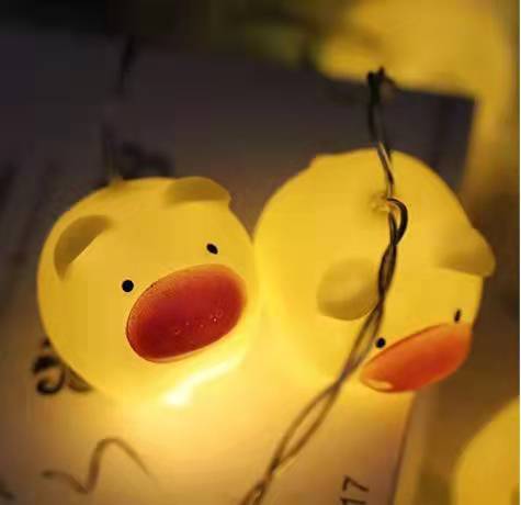 Luces LED de Navidad, luces LED de vinilo con forma de animales, luces de Navidad con forma de pato de dibujos animados, luces de Navidad de Amazon, luces decorativas navideñas