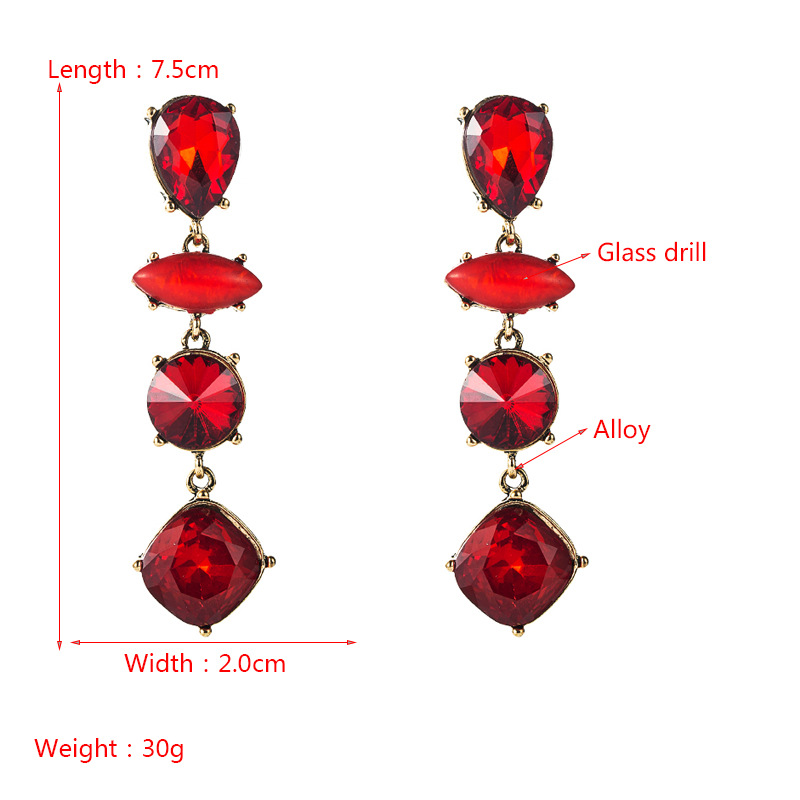 Drop-shaped Diamond Multi-layer Pendant Earrings Wholesale Nihaojewelry display picture 1