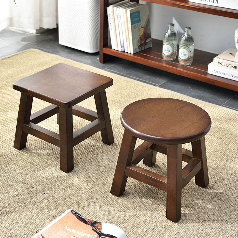 Маленький табурет из цельного дерева, бытовой Детский низкий табурет, квадратный табурет, маленький табурет, деревянная обувь, сменный простой круглый табурет, гостиная кибер-знаменитостей, бесплатная доставка