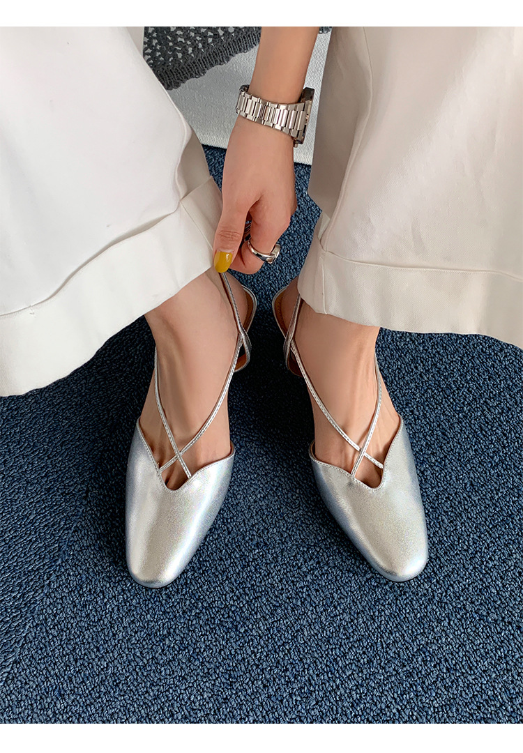 Sandal nữ quai ngang mũi trùm gót vuông 5 cm phong cách Hàn Quốc — đen chi tiết 14