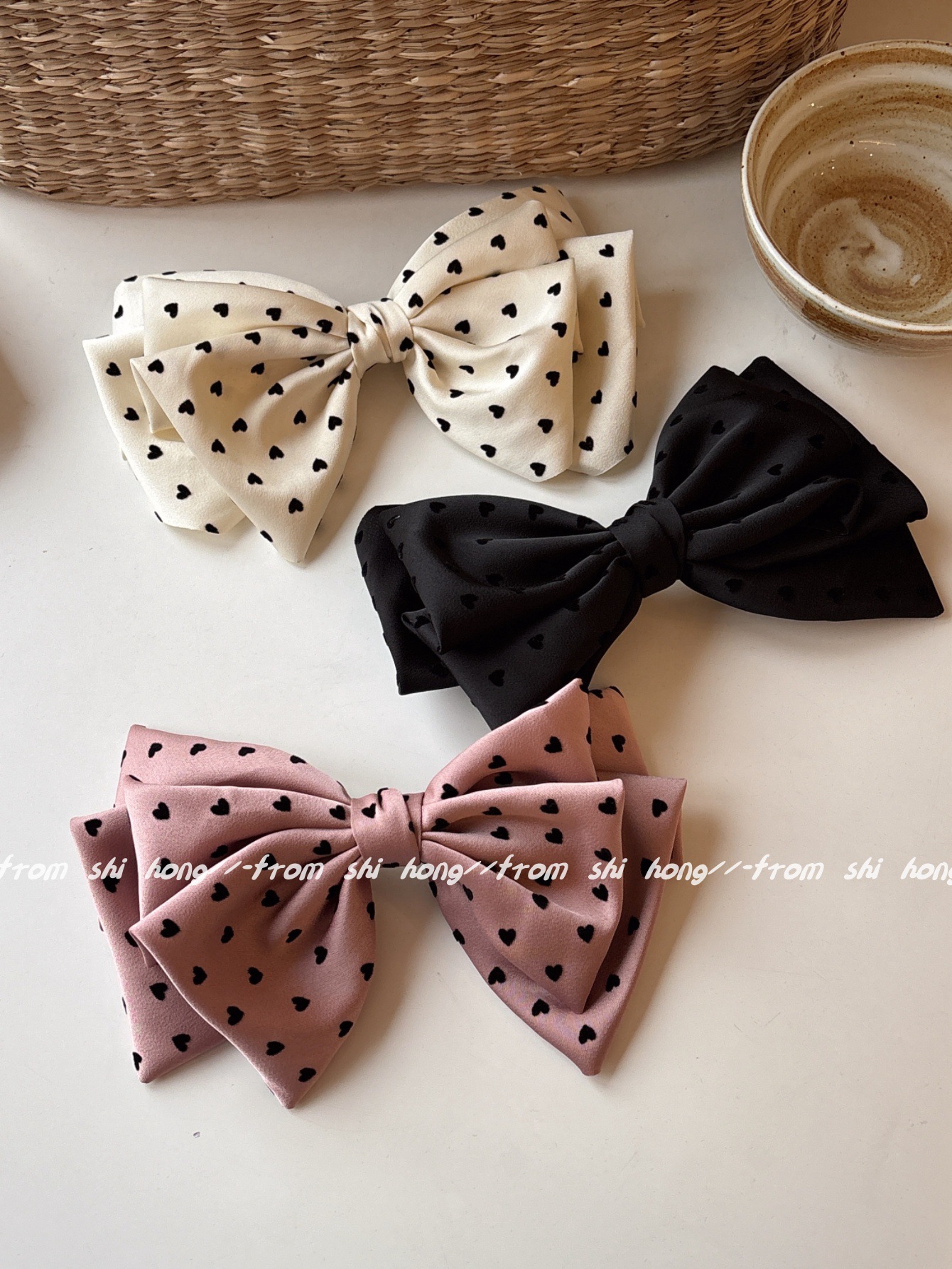38g Weight Hair Clip Hair Accessories Type 1 Piece Quantity Daily Occasion Cloth Material Heart Shape, Bow Knot Pattern All Seasons Season Women's Gender IG Style, Sweet Style IG Style Sweet Women's Heart Shape Bow Knot Cloth Hair Clip 8