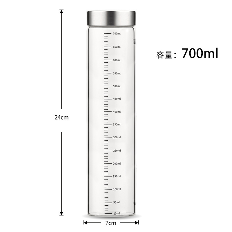 Taza de vidrio resistente a altas temperaturas doméstica portátil de almacenamiento de líquido medicinal sellado botella de alta borosilicina