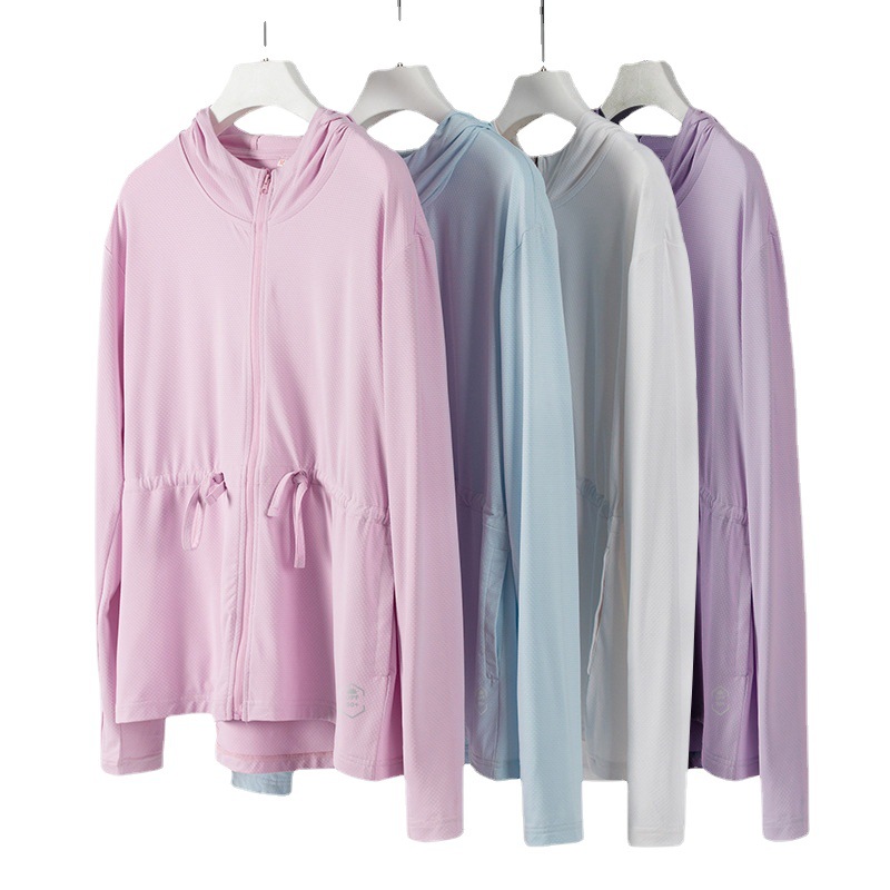 Ropa de protección solar para mujer Youran Banana Bottom Mismo estilo cintura apretada UPF50 + ropa de piel elástica transpirable con cordones dedo hebilla ropa al por mayor