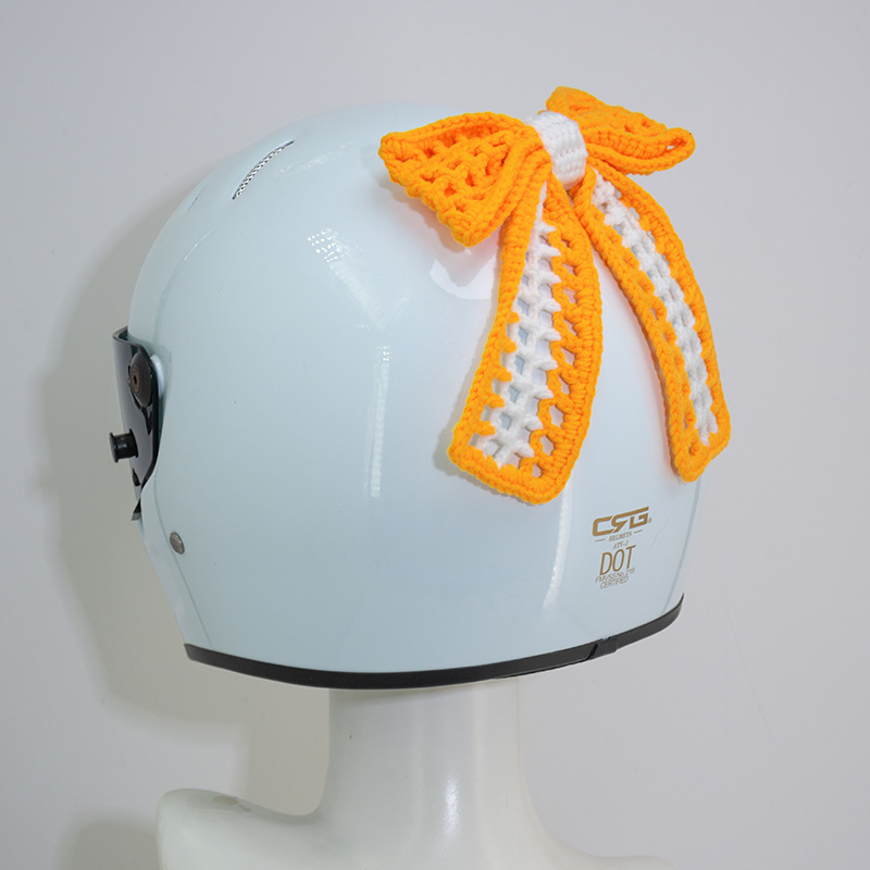 Electric Motorcycle Helmet Decoration Cute Bow Modified Woven Accessories
