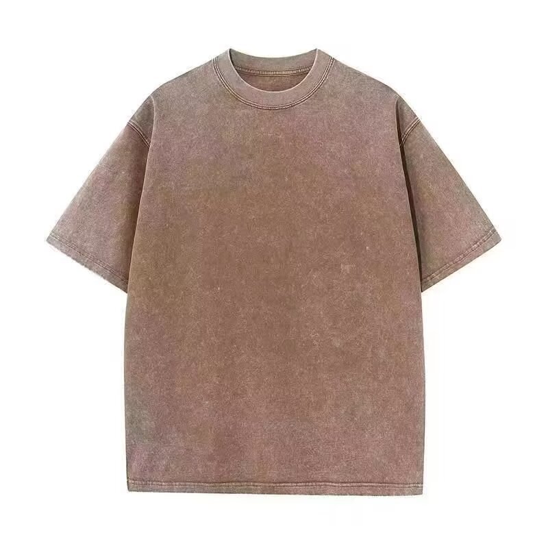 炒め雪花クラフト 240G ウォッシュ加工 オールドコットン Tシャツ メンズ 半袖 クロスボーダー オゾン トレンド トップス トレンド プリント|undefined