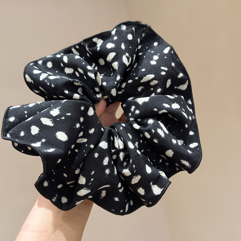 568 черная резинка для волос с леопардовым принтом 22см