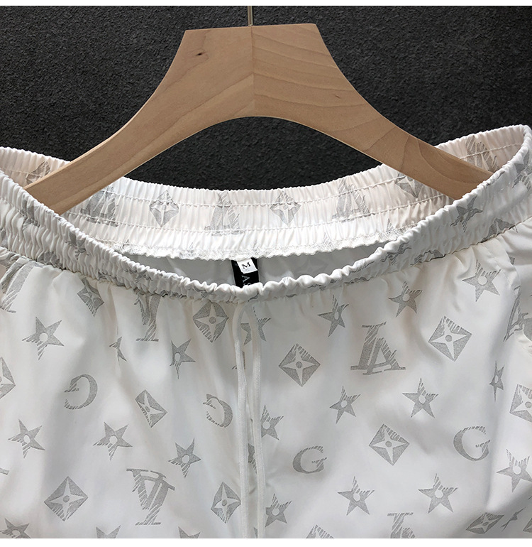 Men's Summer Sports Beach Pants Thin Trendy Loose Outer Wear Three Quarter Home Shorts_viptrois.com