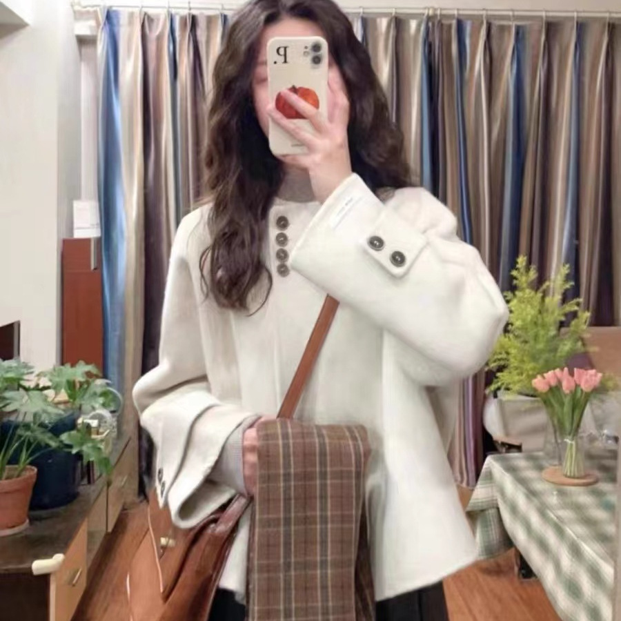 American Style Petite Short Wool Coat for Women, Autumn and Winter 2025 New Korean Style Chanel Hepburn Style High-End Jacket