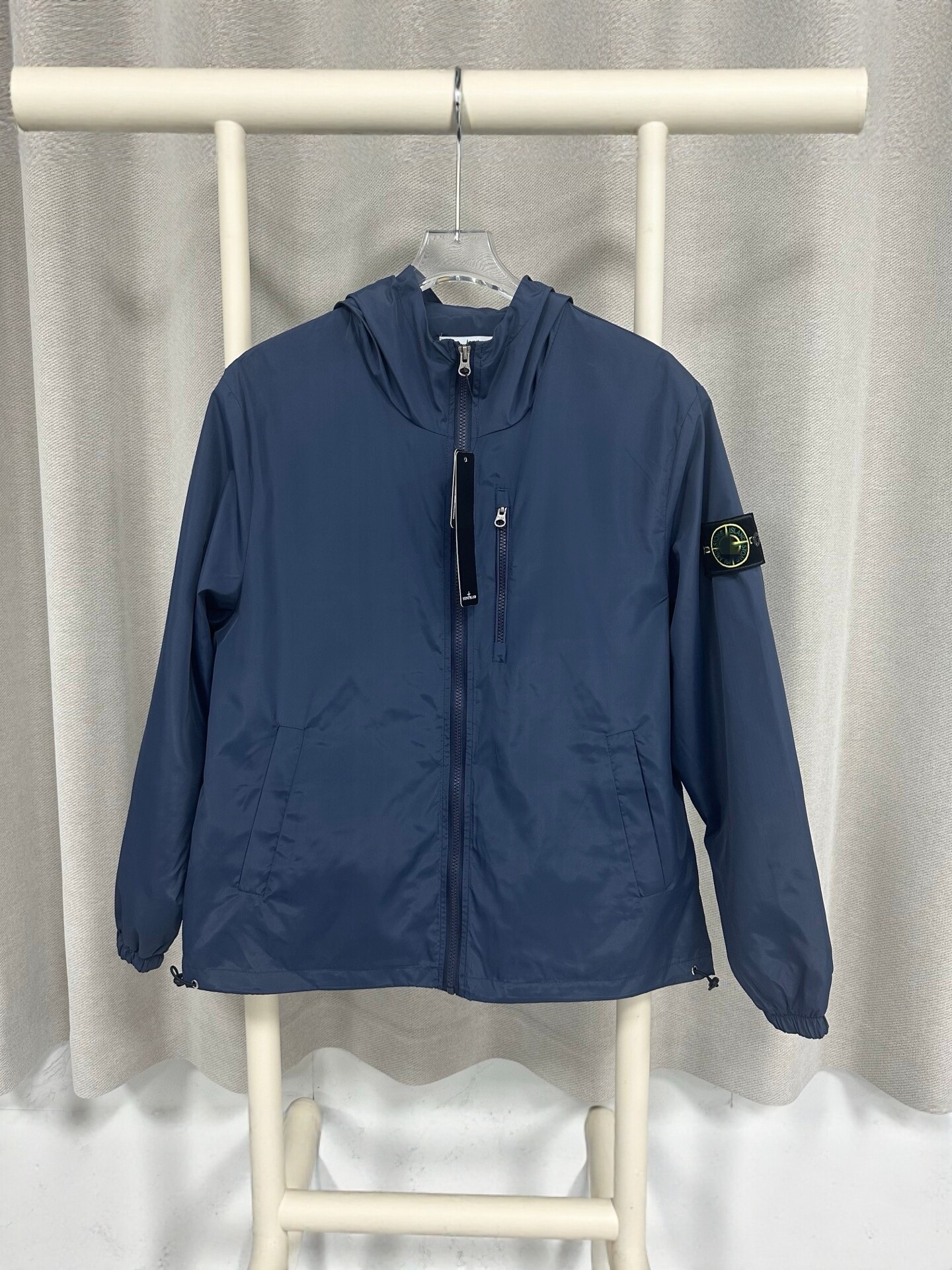 Transfronterizo ST25SS chaqueta con cremallera encapuchada de moda masculina manga chaqueta casual de color sólido edición de comercio exterior