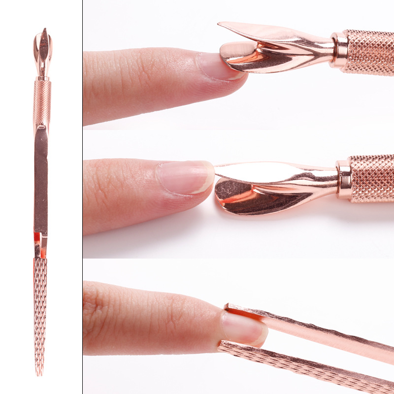 Arte de uñas transfronterizo Pinzas de clip de conformación de cristal Extensión multiusos de doble cabeza Clip de conformación Herramienta de Arte de uñas de empuje de acero