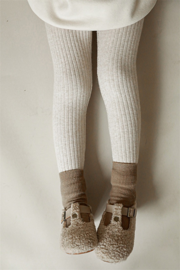 Basic Solid Color Cotton Blend stitch-detail pants & Leggings display PEPE 4