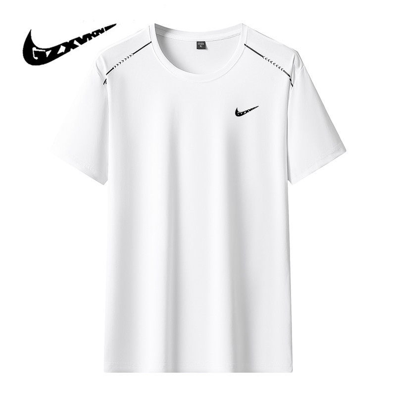 Ice Silk Men's Short-sleeved Summer T-shirt Cool-feeling Sunscreen T-shirt Quick-drying Half-sleeved Thin Top Clothes Loose Casual T-shirt