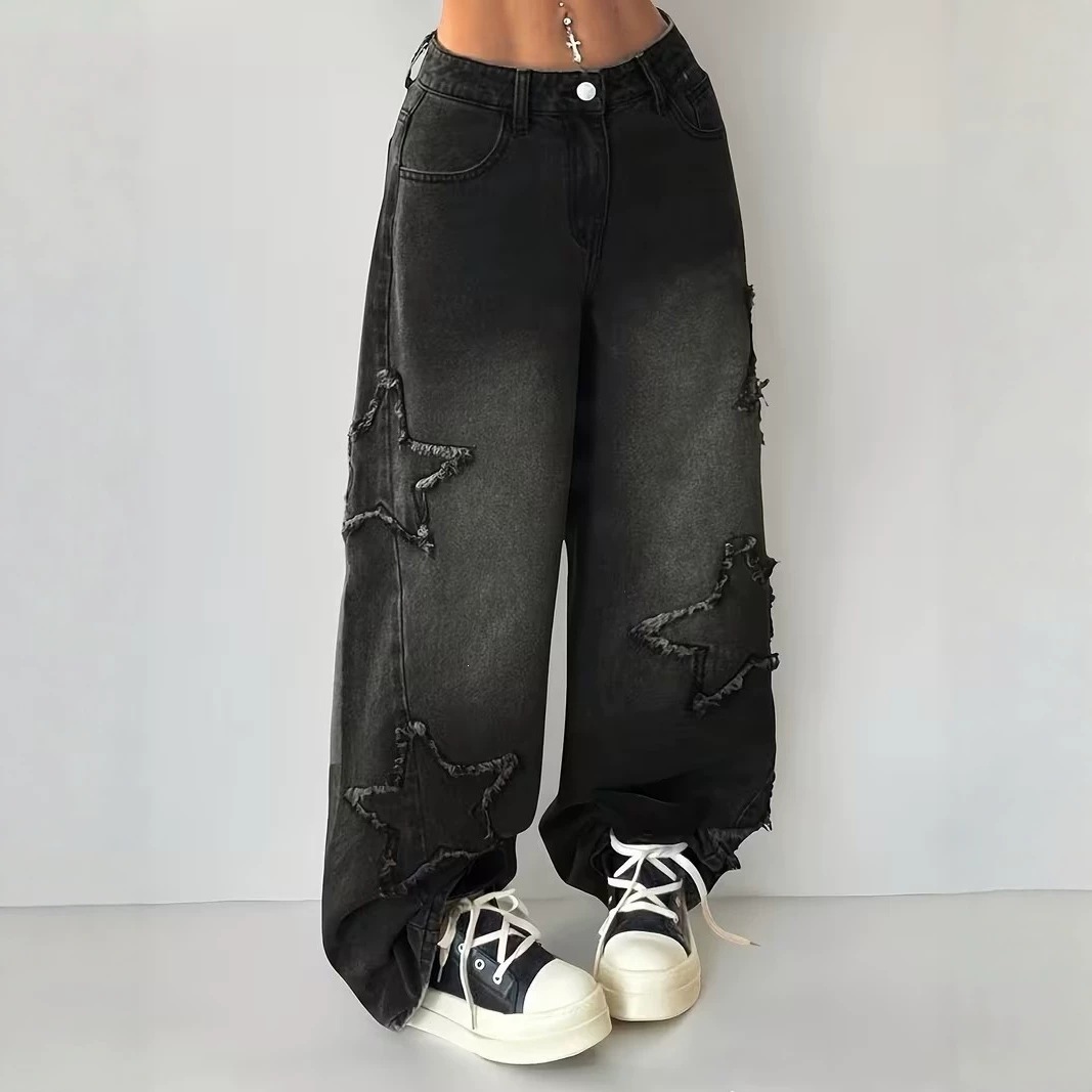 Jeans Rectos de Cintura Alta para Mujer en Mezclilla de Algodón con Pierna Ancha image 4