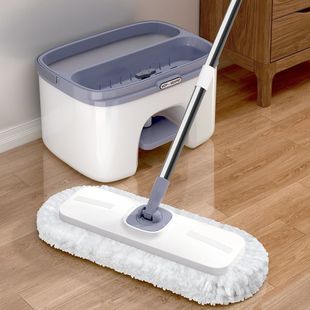 British No-Wash Mop Set for Household Lazy People, High-End Dry and Wet Dual-Use Traceless Mopping Artifact, Water-Absorbent Large Mop