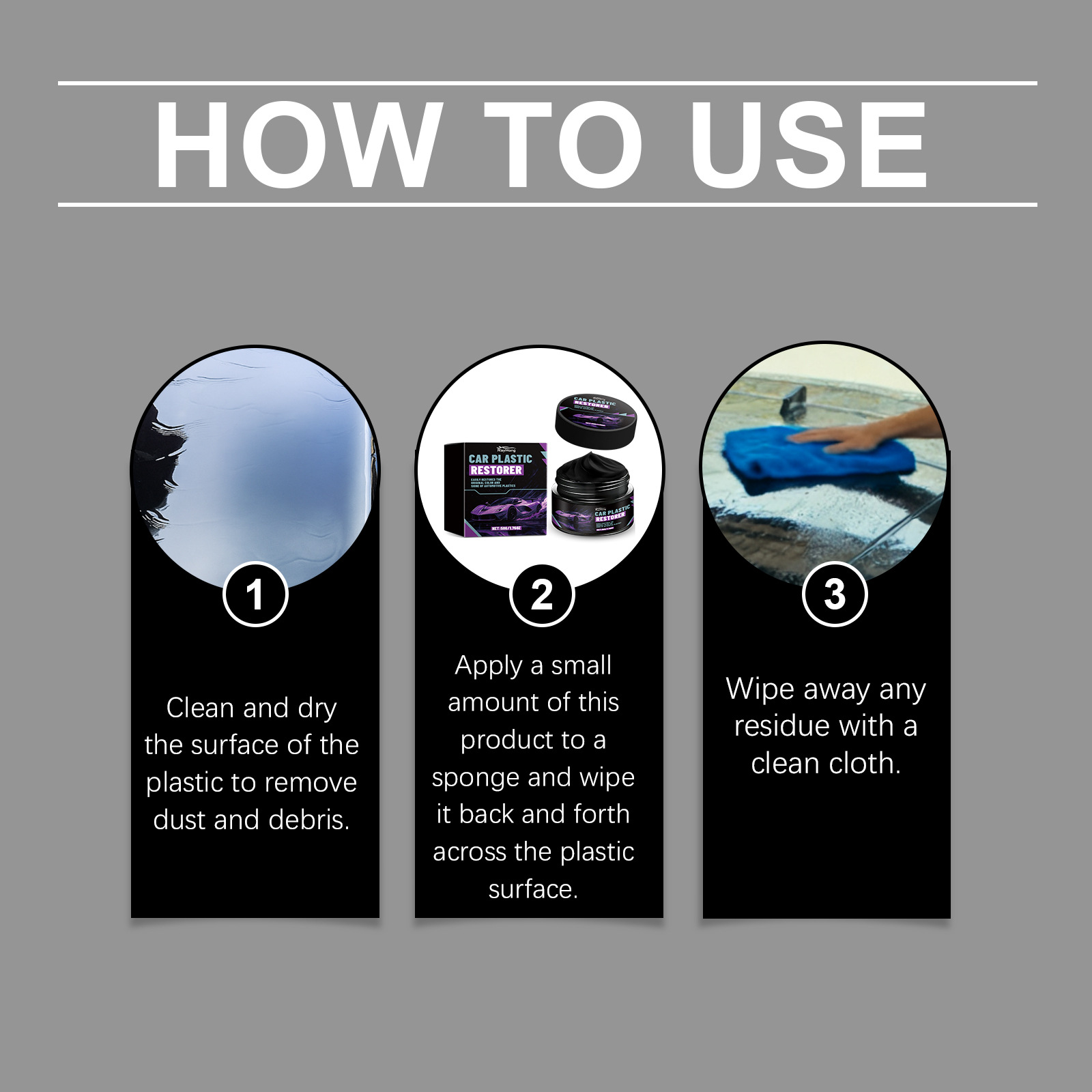 Rayhong Car Plastic Gloss Care Cream Interior Dashboard Polishing Maintenance Decontamination and Stain Removal Cleaning Agent