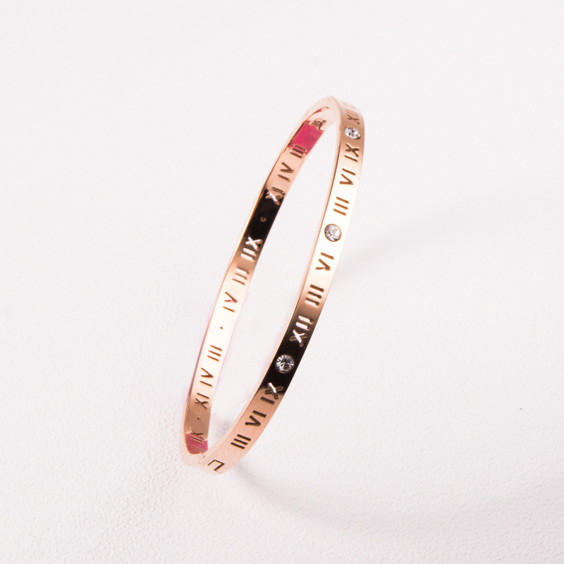 Titanium steel inspirational moment bracelet fashion personality Roman digital bracelet South Korea simple women's bracelet accessories European and American