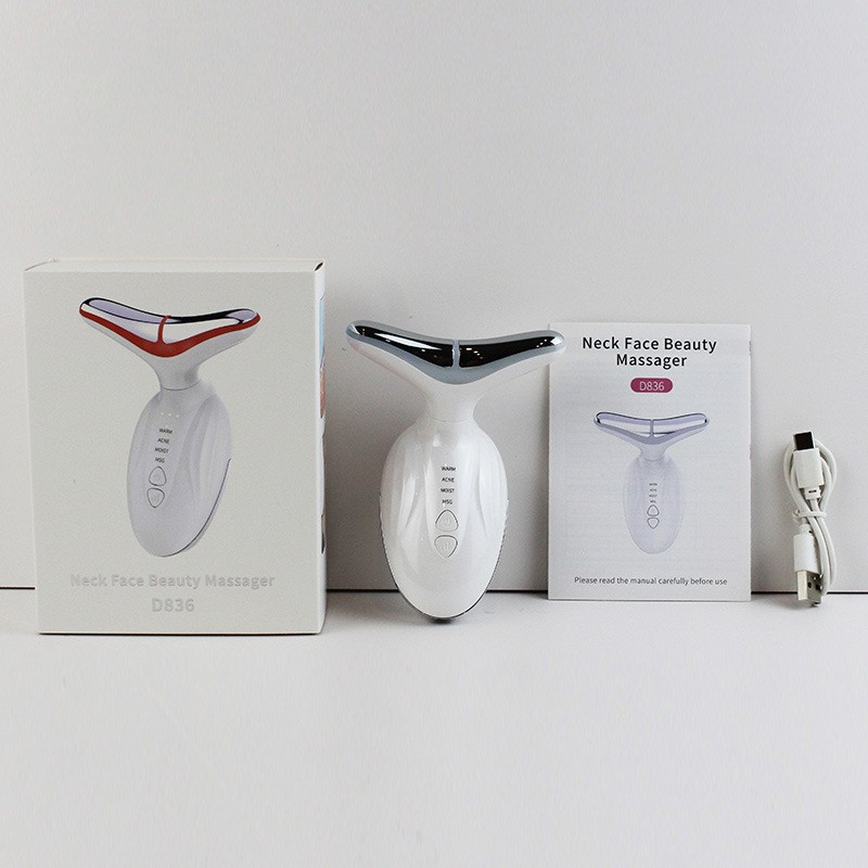 7 colores de color de luz EMS bipolar micro-corriente cuello instrumento de belleza hogar rejuvenecimiento de la piel elevación y apriete instrumento de belleza masajeador de cuello