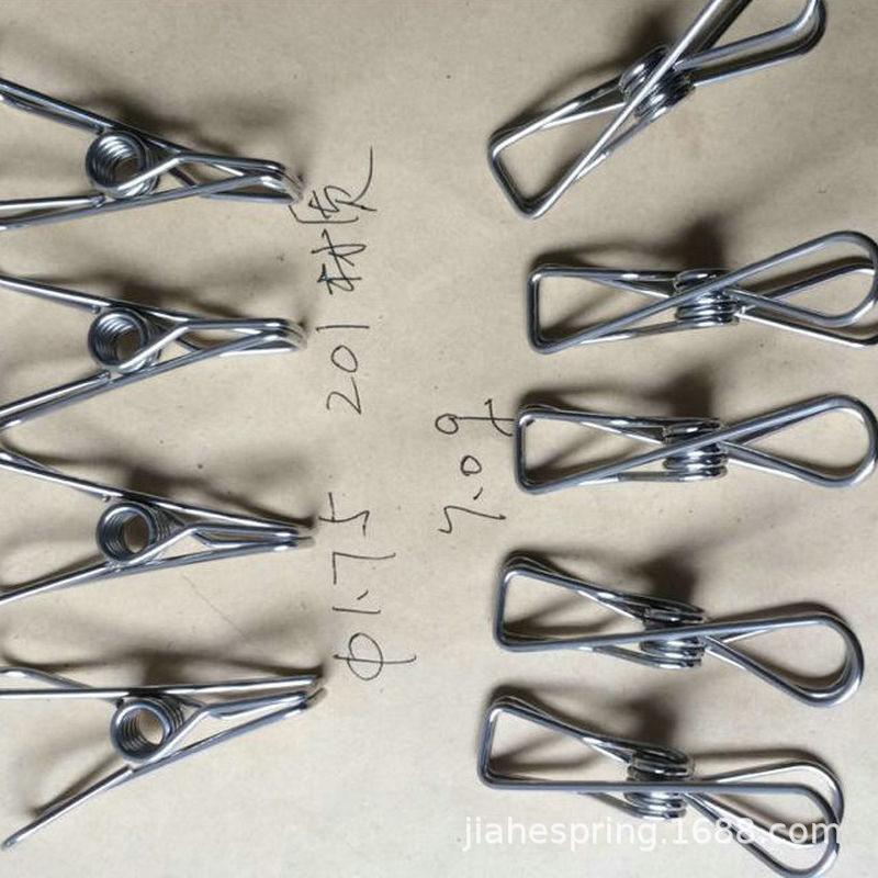 生产供应 1.75不锈袜架配件 晾衣防风夹 不锈钢弹簧加工
