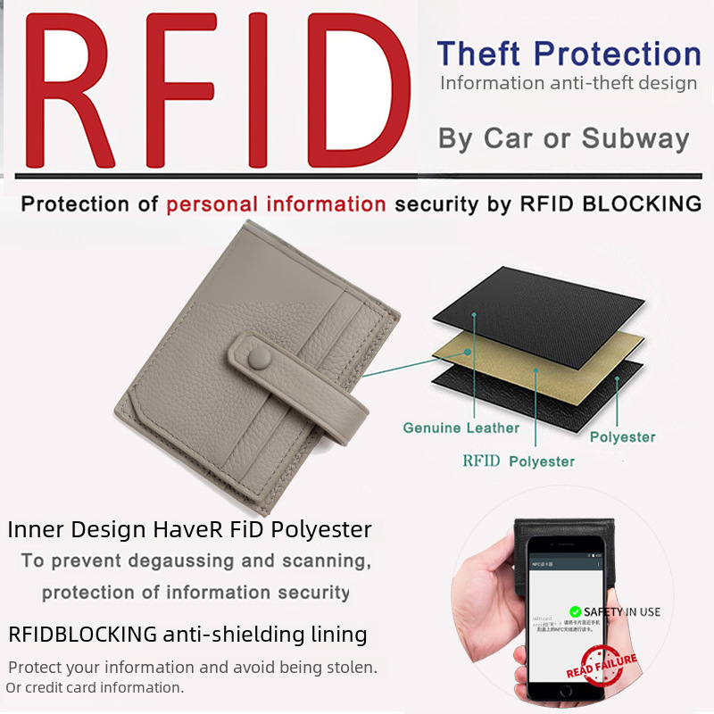 Fashion Card Holder with Large Capacity Card Slots, Designed with Top-Grain Leather, Anti-Theft and Scratch-Resistant, Small Wallet for Wholesale