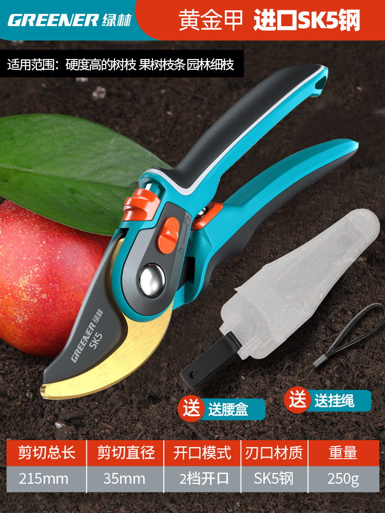 Tijeras de jardinería de bosque verde, tijeras de corte de ramas, tijeras de corte de ramas
