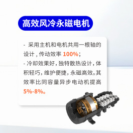 High-Efficiency Energy-Saving 7.5-Kilowatt Air Compressor with Permanent Magnet Variable Frequency Drive, 60 Decibel Quiet Operation, Environmentally Friendly and Durable Screw Type