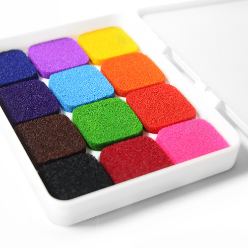 Children's graffiti finger painting ink pad disc 36 colors kindergarten DIY palm painting rubber stamp ink pad set