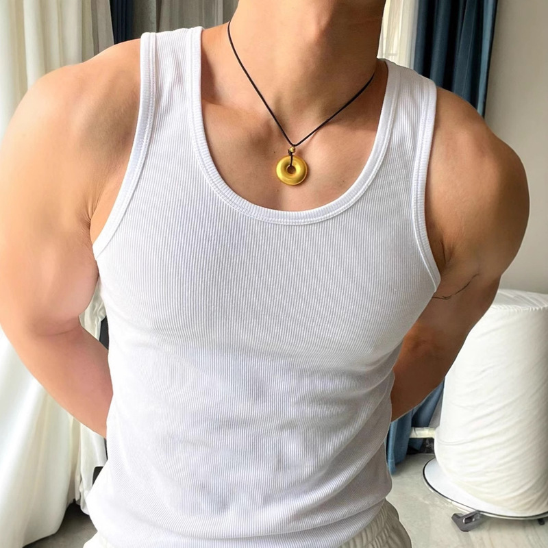 Slim Summer Sweat-absorbent Tight Elastic Sleeveless Men's Fitness Clothes Training Waistcoat Sports Running