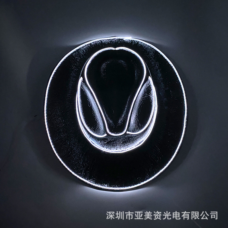 Festival LED luminoso colorido sombrero de vaquero colorido lentejuelas occidental sombrero de vaquero Amazon DIY luminoso sombrero nupcial