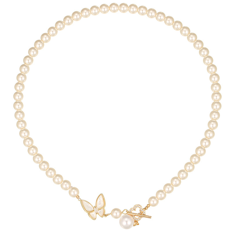 Colar de pérolas de luxo com fecho magnético para mulheres_voghion.com