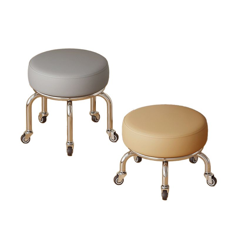 Polia doméstica taburete bajo rueda universal pequeño taburete silencioso rotativo taburete redondo móvil con artefacto moderno y simple