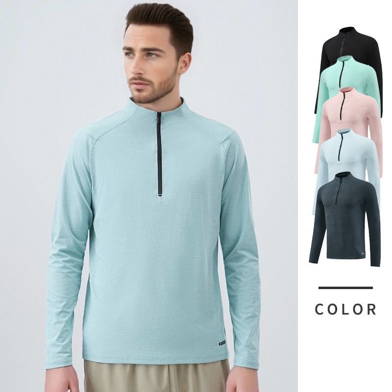 Warm-Keeping Hiking and Running Quick-Drying Long-Sleeved Clothing, Unisex Foreign Trade Casual Sports Jacket, Men's Half-Zip Long-Sleeved Jacket