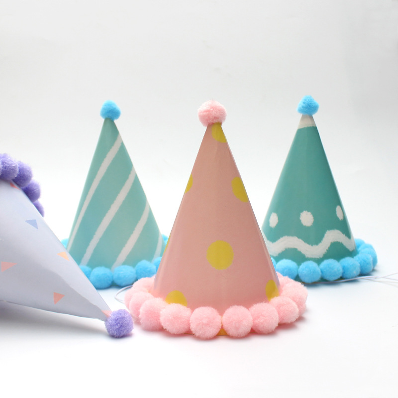 Pequeño sombrero de pelo fresco sombrero de fiesta sombrero de cumpleaños sombrero de actividad infantil sombrero de fiesta sombrero de punta