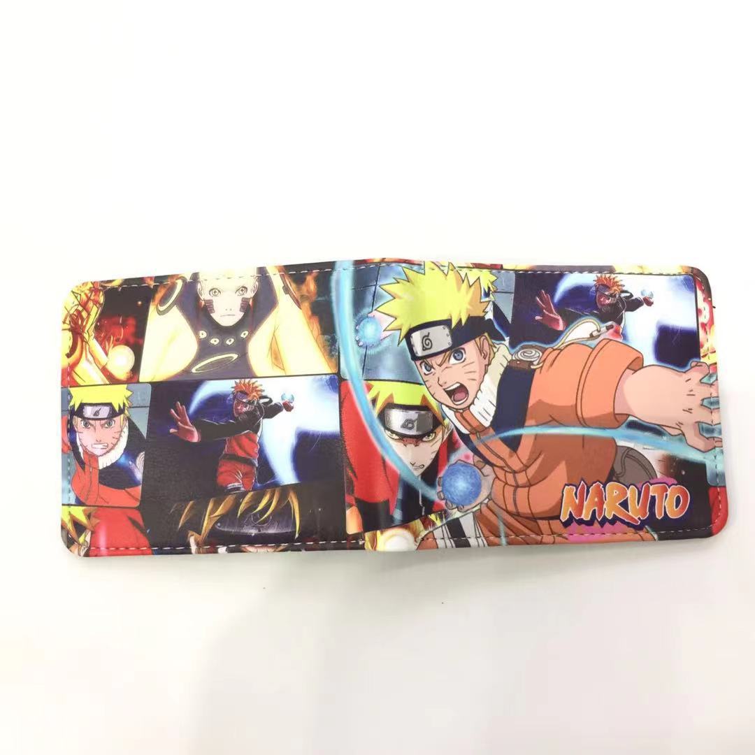 Hokage billetera Ninja Boy Sasuke Naruto nuevo tipo de bolso de tarjetas, bolso de cambio de dibujos animados Fuego Nube, cartera de cambio PU, bolso de piel
