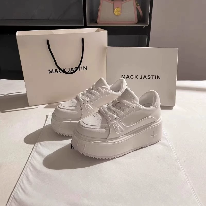 Zhao Lusi with 6cm high-end air force white shoes women's 2024 new thick-soled increased versatile sports shoes