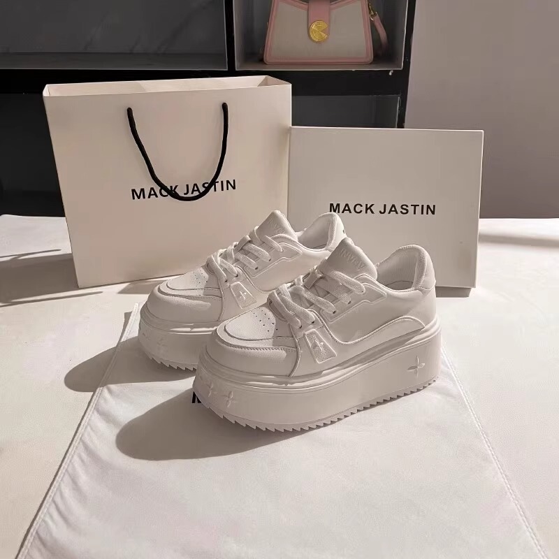 Zhao Lusi with 6cm high-end air force white shoes women's 2024 new thick-soled increased versatile sports shoes