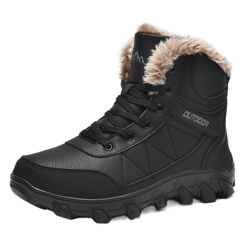 Трансграничные зимние сапоги больших размеров на Amazon, мужские утолщенные Нескользящие непромокаемые зимние теплые сапоги на северо-востоке с высоким берцем, хлопковая обувь