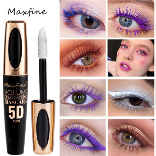 Cross-border dedicated maxfine 5D mascara black white Brown blue purple not easy to smudges wholesale