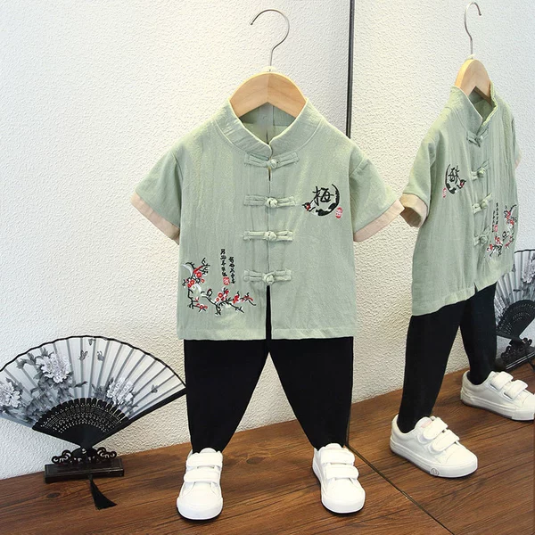 Plum blossom suit bean green