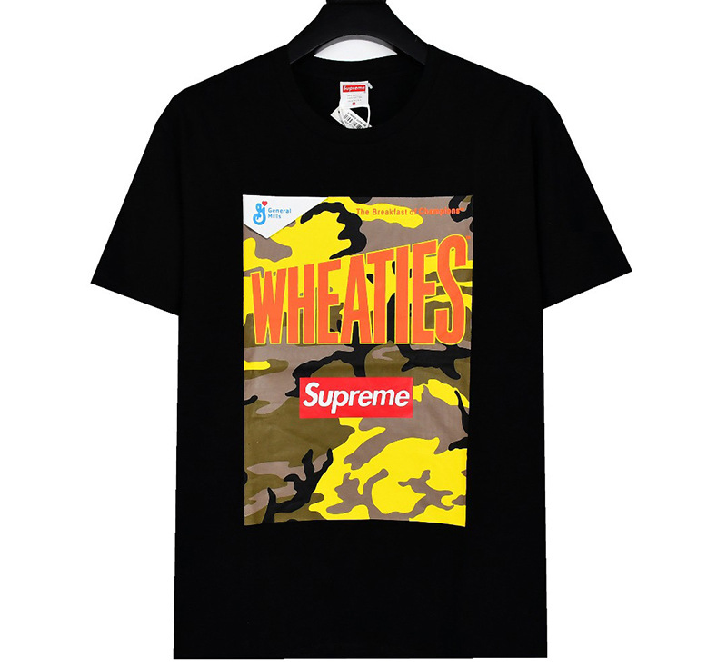 ヘビーウェイトクロスボーダー アメリカンファッション Supreme レタープリント Tシャツ BOX ラウンドネック 半袖 メンズ レディース ゆったり カジュアル Tシャツ 男女兼用